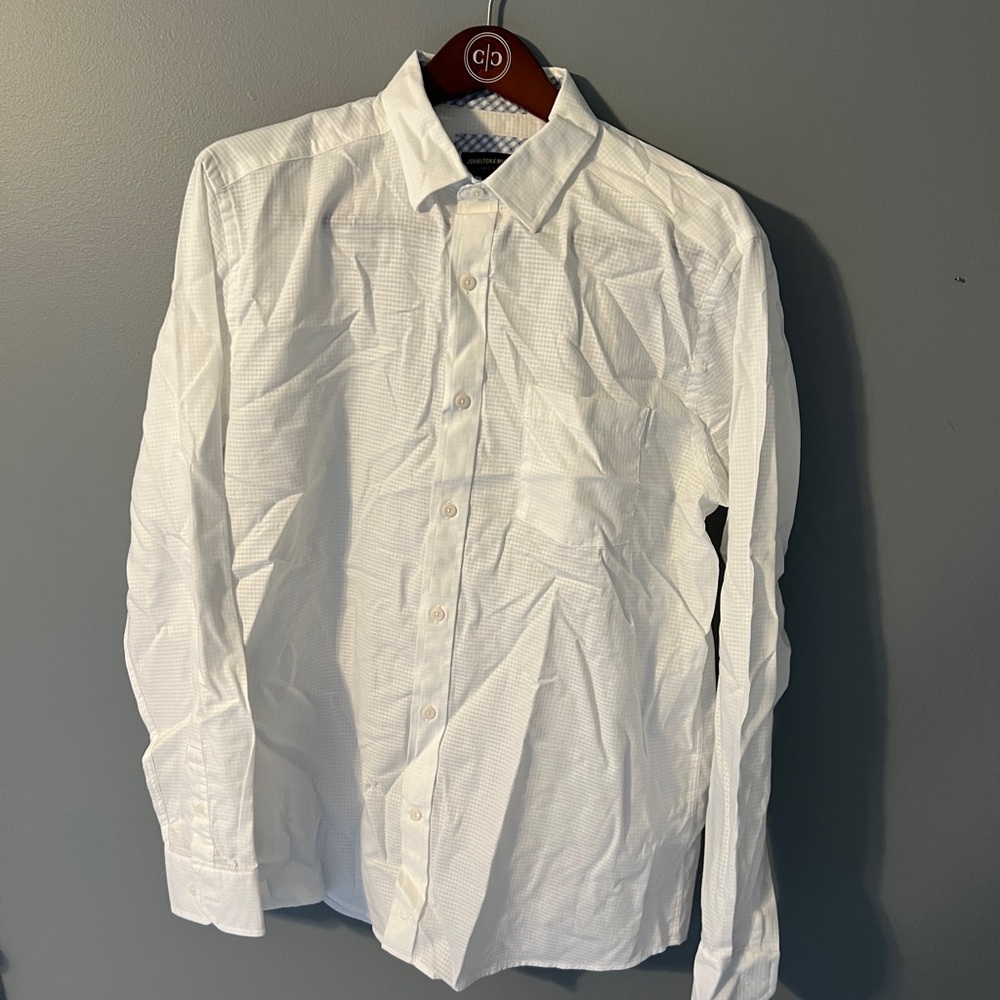 Mens Johnston & Murphy long sleeve button front shirt